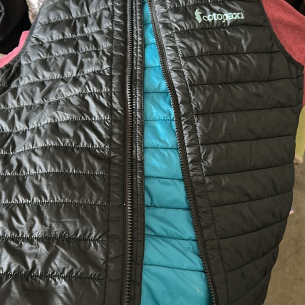 Cotopaxi Black and Blue Quilted Vest